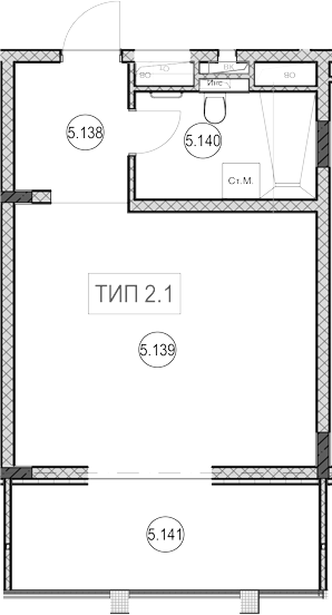 Студия, 31.1 м², 1/7 этаж, ЖК «ГК Сан Гарден Хотел&СПА»