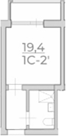 Студия, 19.4 м², 4/4 этаж, ЖК «Комплекс Luciano»