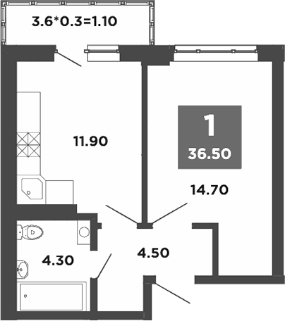 1-комн., 35.4 м², 4/20 этаж, ЖК «НЕО-квартал Красная площадь»