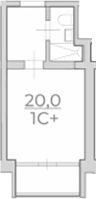 Студия, 20 м², 4/4 этаж, ЖК «Комплекс Luciano»