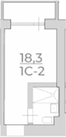 Студия, 18.3 м², 3/4 этаж, ЖК «Комплекс Luciano»