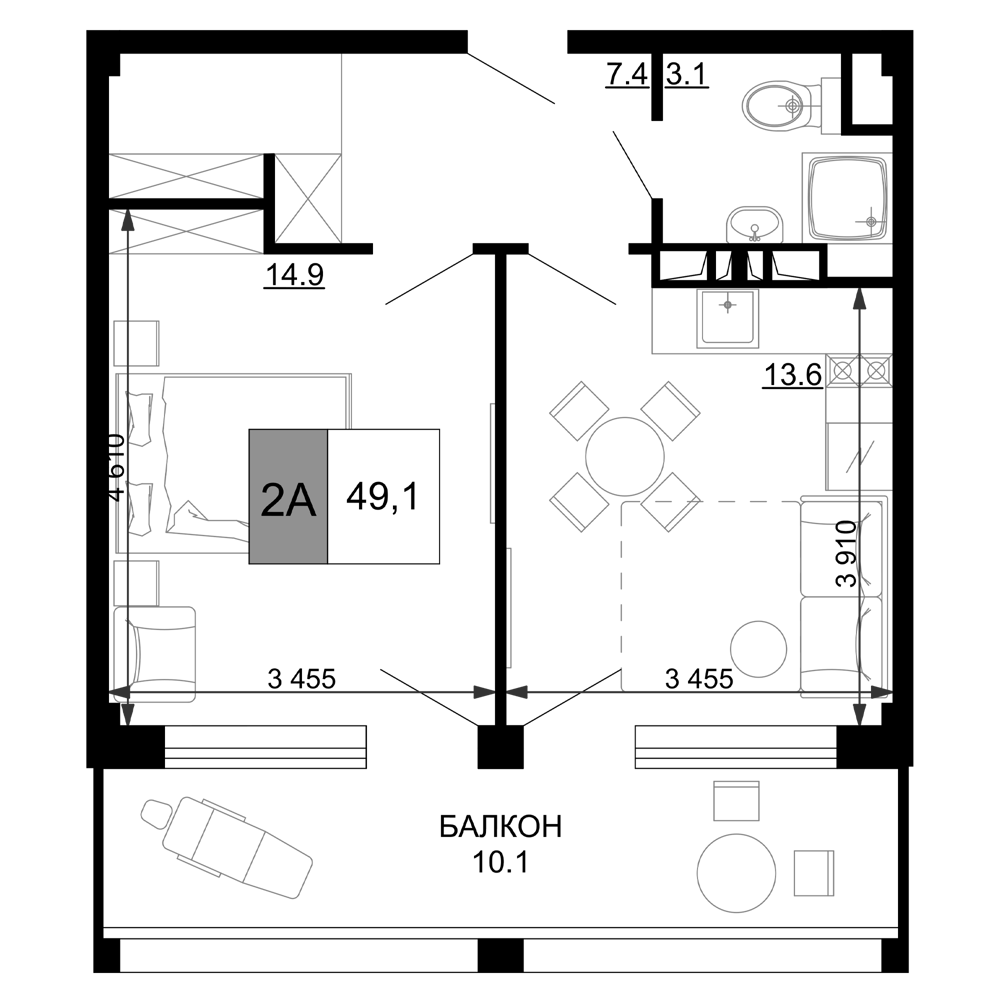 Продается 2-комн. квартира, 39 м²