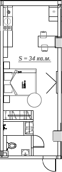 Объект, 34.5 м², 3/6 этаж, ЖК «Mirror»