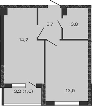 2-комн., 35.2 м², 1/4 этаж, ЖК «Дзенпарк»