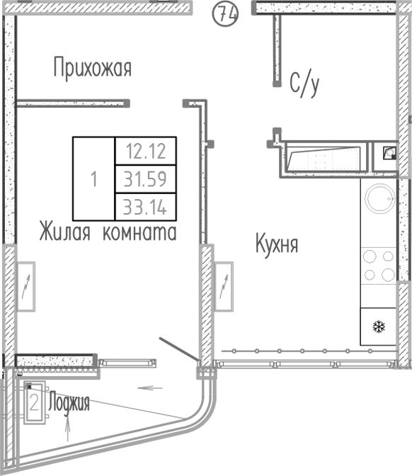1-комн. Sun Hills Ольгинка