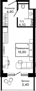 Студия, 27.7 м², 5/8 этаж, ЖК «Курортный отель Алеан Селект Агой»