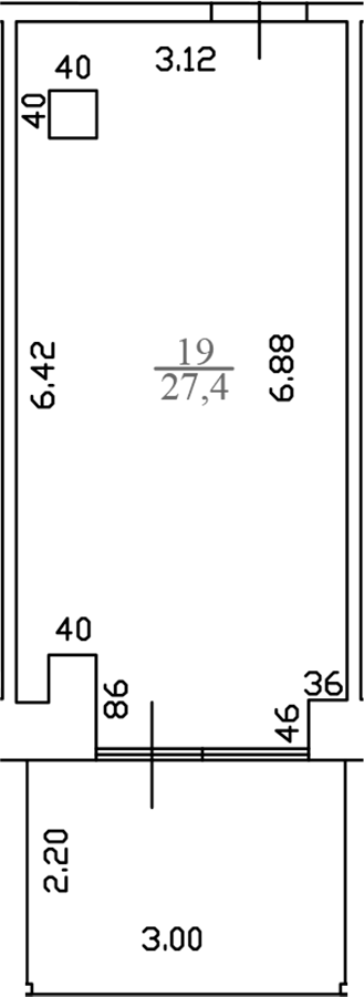 Студия, 27.4 м², 3/4 этаж, ЖК «White Village»
