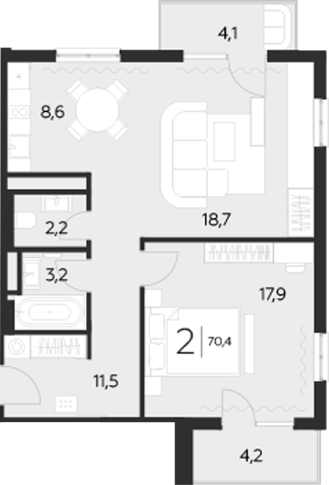 2-комн. LeePrime Residences Polyana Sochi