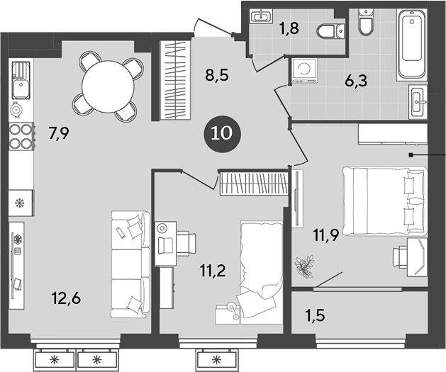 Продается 3-комн. квартира, 60.2 м²