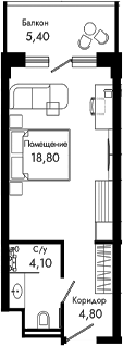 Студия, 27.7 м², 6/8 этаж, ЖК «Курортный отель Алеан Селект Агой»