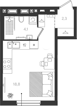 Продается 1-комн. квартира, 25.2 м²