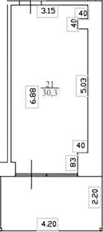 Студия, 30.3 м², 3/4 этаж, ЖК «White Village»