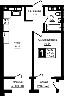 1-комн. Резиденция морей