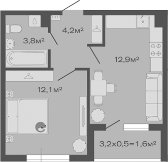 Продается 1-комн. квартира, 33 м²