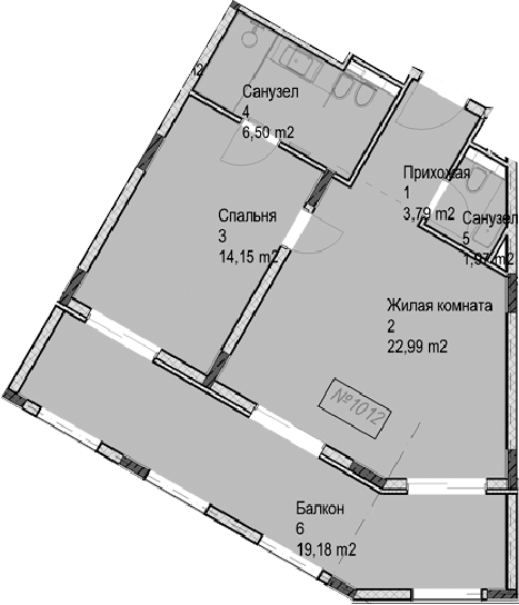 2-комн., 49.5 м², 1/6 этаж, ЖК «Гостиничный комплекс Николай 1»