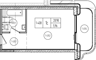 Студия, 28.83 м², 4/9 этаж, ЖК «Лучи»