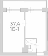 Объект, 37.4 м², 3/4 этаж, ЖК «Комплекс Luciano»