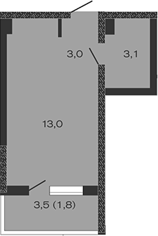 Продается 1-комн. квартира, 19.1 м²