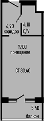 Студия, 28 м², 7/8 этаж, ЖК «Курортный отель Алеан Селект Агой»