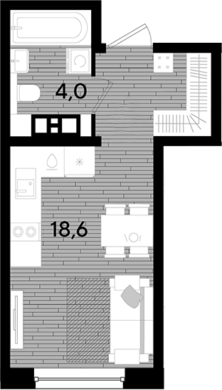 Студия, 22.6 м², 8/16 этаж, ЖК «DОГМА ПАРК»