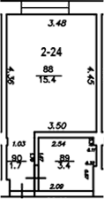 Студия, 20.5 м², 2/4 этаж, ЖК «The Manor»