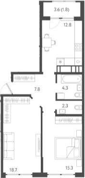 Продается 2-комн. квартира, 62.5 м²