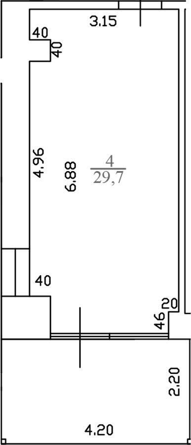 Студия, 29.7 м², 1/4 этаж, ЖК «White Village»