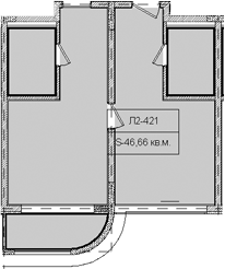 Объект, 46.66 м², 4/8 этаж, ЖК «Гостиничный комплекс Royal Beach Sochi»
