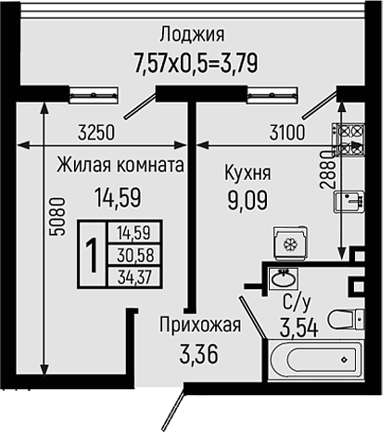 1-комн. Ботаника Хиллс