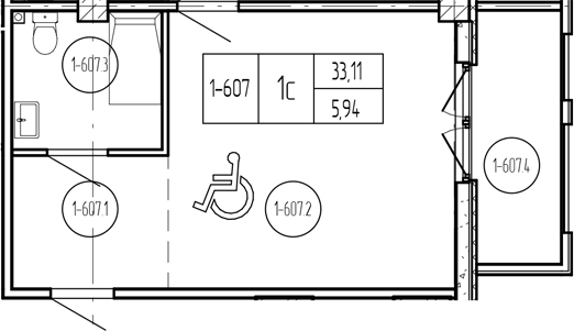 Продается 1-комн. квартира, 33.11 м²