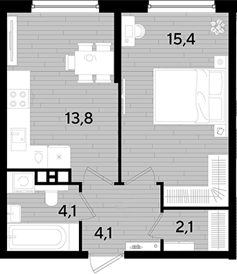Продается 1-комн. квартира, 39.5 м²