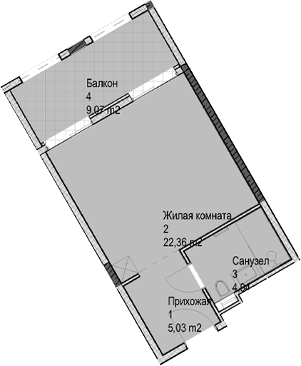 Студия, 32.3 м², 4/6 этаж, ЖК «Гостиничный комплекс Николай 1»