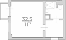 Студия, 32.5 м², 4/4 этаж, ЖК «Комплекс Luciano»