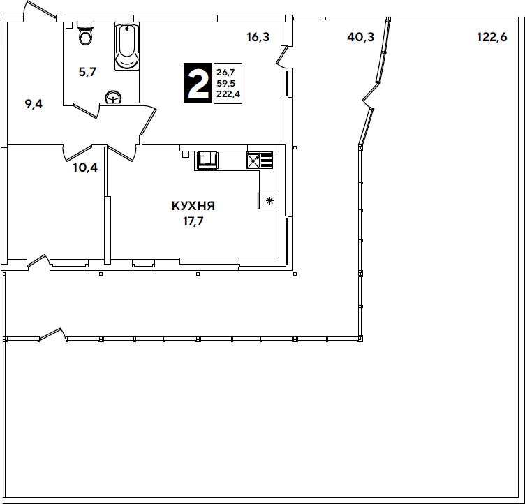 Продается 3-комн. квартира, 65.5 м²