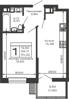 1-комн. Долина