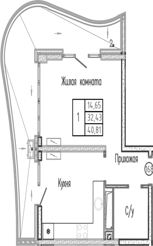 1-комн. Sun Hills Ольгинка