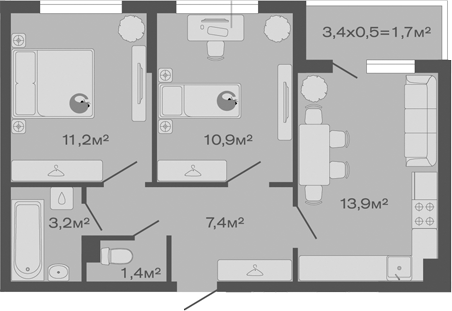 Продается 2-комн. квартира, 48 м²