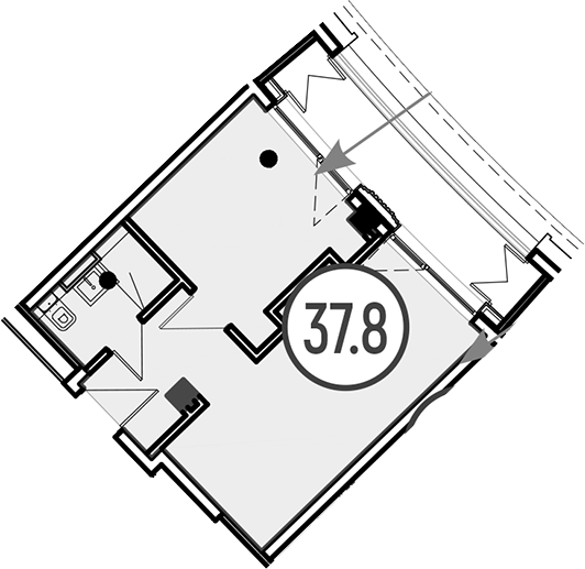 Объект, 37.8 м², 4/4 этаж, ЖК «Гостиничный комплекс GRAND CASCADE»