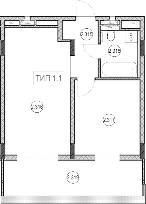 Продается 1-комн. квартира, 40.7 м²