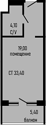 Студия, 28 м², 4/8 этаж, ЖК «Курортный отель Алеан Селект Агой»