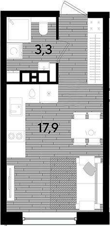 Продается 1-комн. квартира, 21.2 м²