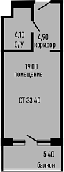 Студия, 28 м², 7/8 этаж, ЖК «Курортный отель Алеан Селект Агой»