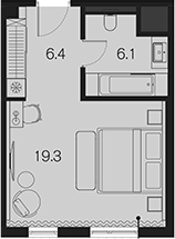 Студия, 31.8 м², 2/4 этаж, ЖК «Benefit Sky Breeze Sochi»