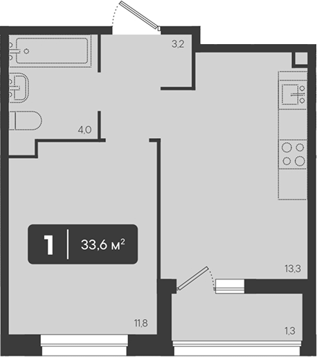 Продается 1-комн. квартира, 32.3 м²