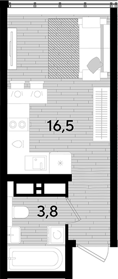 Продается 1-комн. квартира, 20.3 м²