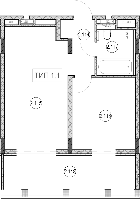 Продается 1-комн. квартира, 40.7 м²