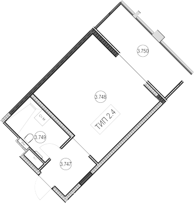 1-комн., 41.3 м², 7/9 этаж, ЖК «ГК Сан Гарден Хотел&СПА»