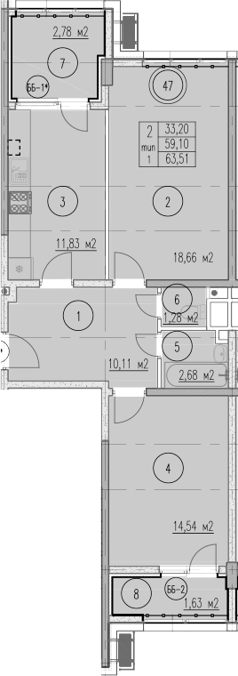 2-комн. Agoy Park Residence by Lavicon