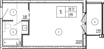 Продается 1-комн. квартира, 28.72 м²