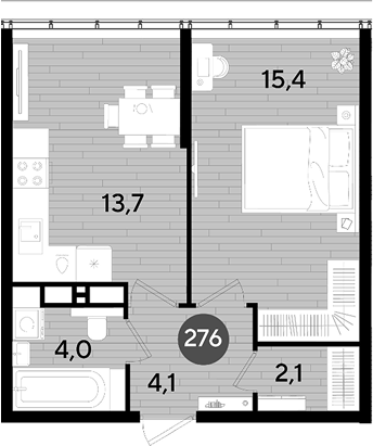 Продается 1-комн. квартира, 39.3 м²
